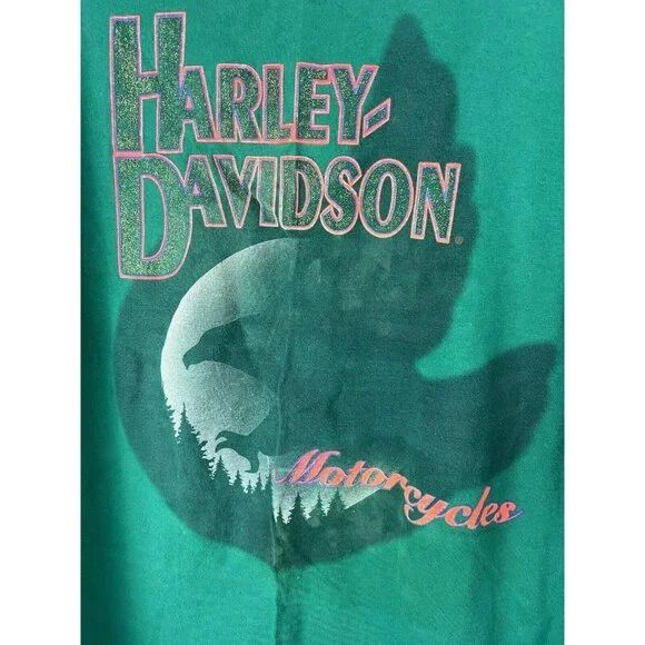 VTG 1992 Harley Davidson HOLOUBEK Graphic T Shirt XL Single Tomahawk WI Eagle